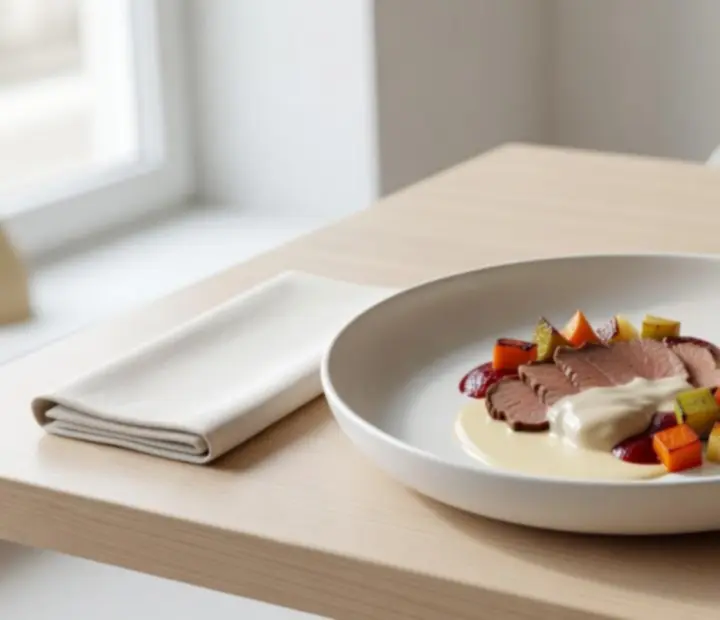 Ukázka servírovaných jídel a koktejlů z restaurace Vltavera.
