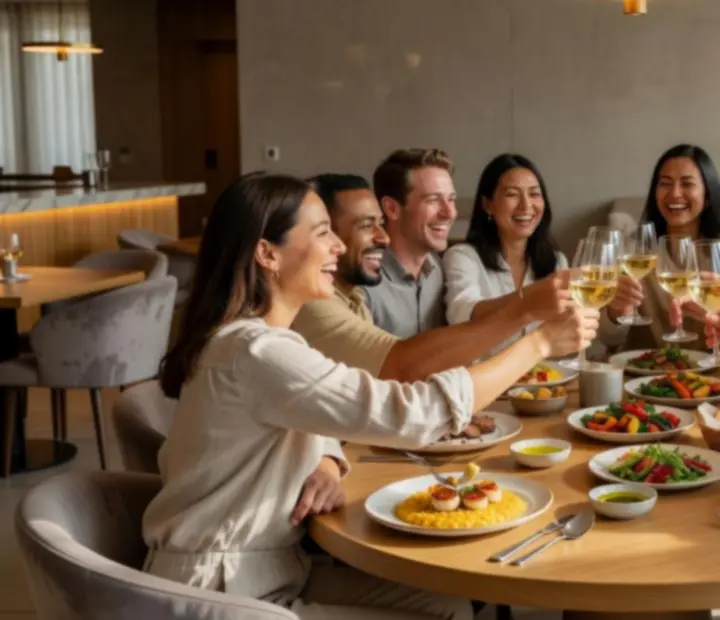 Spokojení hosté si užívají večer v restauraci Vltavera