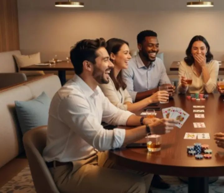 Momentky z offline pokerových večerů v restauraci Vltavera