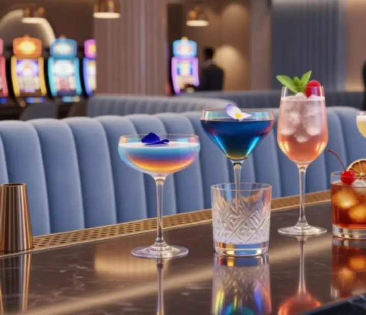 Bar s signature koktejly v moderním lounge stylu